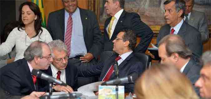 Reunio de lderes na presidncia da Cmara dos Deputados.(foto: Wilson Dias/ABr)