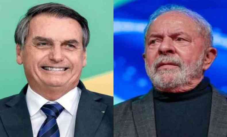 Montagem sobre fotos e Bolsonaro e Lula