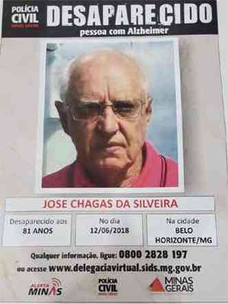 Cartaz com a foto de Jos Chagas Silveira foi divulgado ontem(foto: Polcia Civil/Divulgao)