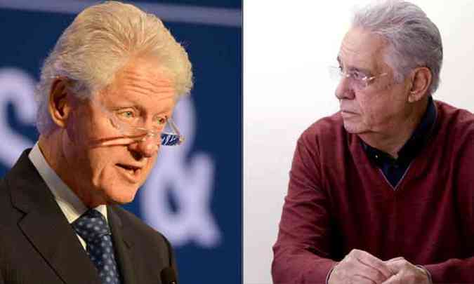 Os ex-presidentes Bill Clinton e Fernando Henrique Cardoso sero homenageados hoje em Nova York(foto: Igo Estrela / PSDB - AFP Photo / Fadel Senna )
