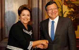 A presidenta Dilma Rousseff e o presidente da Comisso Europeia, Jos Manuel Duro Barroso, durante encontro(foto: Roberto Stuckert Filho / Presidncia da Repblica)