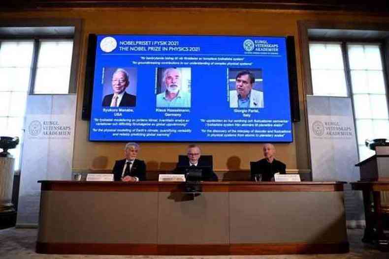 Nipo-americano Syukuro Manabe, o alemo Klaus Hasselmann e o italiano Giorgio Parisi faturaram o Nobel
