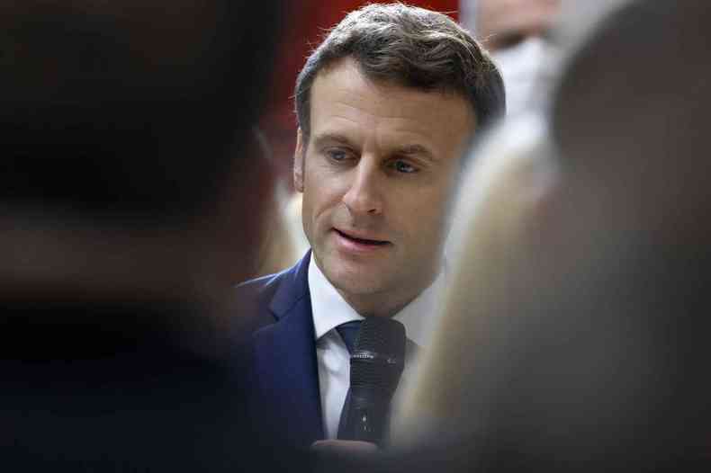 Presidente da Frana, Emmanuel Macron em destaque