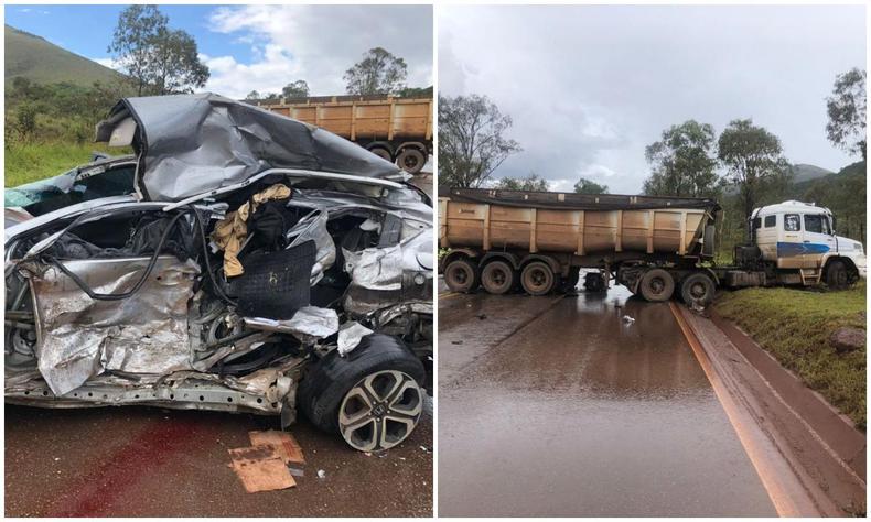 Acidente aconteceu no incio da tarde, na altura do KM 573 da rodovia