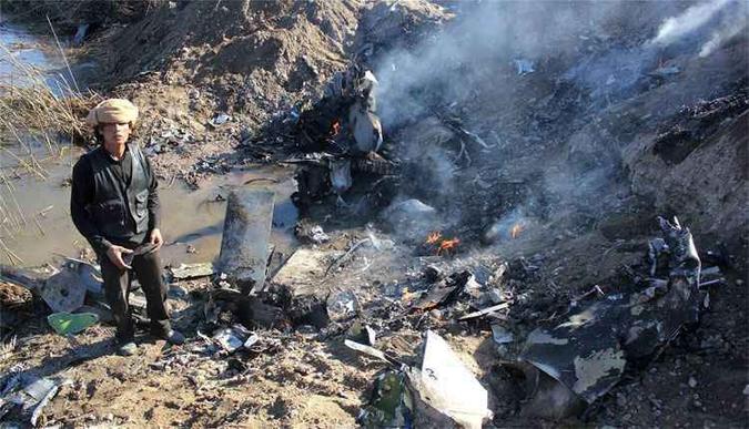 Aeronave foi abatida por jihadistas do Estado Islmico na quarta-feira, 24(foto: AFP PHOTO / RMC / STR )