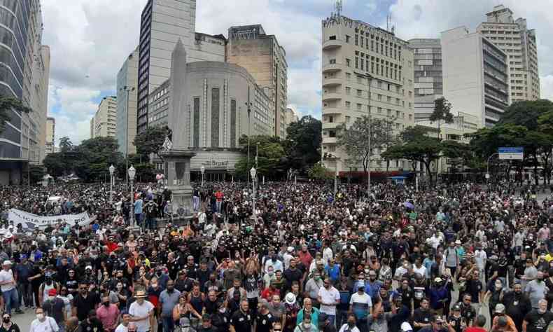 Protesto das foras de segurana em Belo Horizonte