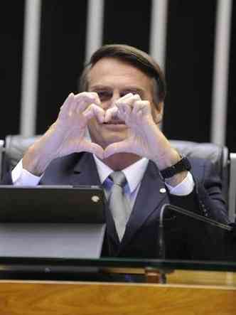 Bolsonaro tambm fez flexes(foto: Gabriela Korossy/ Cmara dos Deputados)