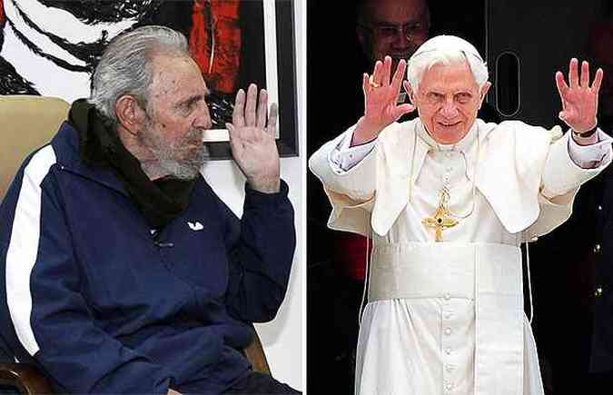 Alegremente saudarei amanh, quarta-feira, Sua Excelncia o Papa Bento XVI, como fiz com Joo Paulo II (em 1998), disse Fidel(foto: REUTERS/Miraflores Palace/Handout//AFP PHOTO / ALBERTO PIZZOLI )