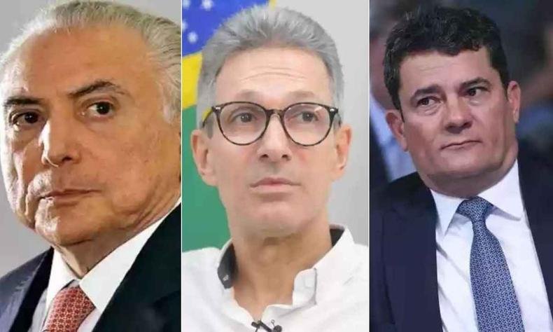 Cerimônia de entrega das medalhas será realizada na sexta-feira (21/4), em Ouro Preto(foto: ANTONIO CRUZ/AGÊNCIA BRASIL ' Gladyston Rodrigues/EM/DA. Press ' Edilson Rodrigues/Agência Senado) Fotomontagem com Temer, Zema e Moro