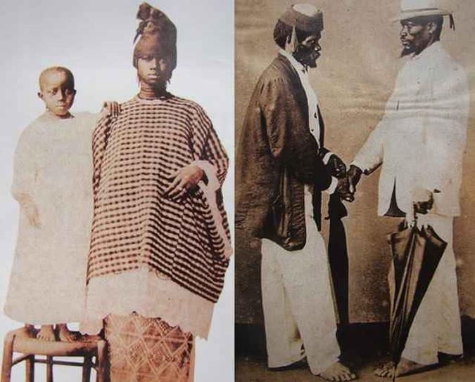 Fotos de malês de origem nagô e muçulmanos. Detalhe de todos estarem descalços, marca dos escravos no Brasil.(foto: Internet) Fotos de malês de origem nagô e muçulmanos. Detalhe de todos estarem descalços, marca dos escravos no Brasil.(foto: Internet)