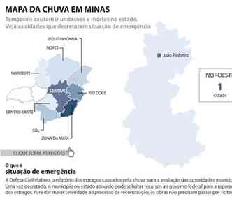 53 cidades j decretaram situao de emergncia em MG. Clique aqui(foto: Arte/Soraia Piva)