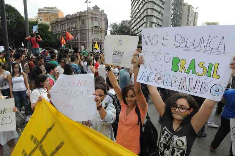 Em 2013, as Jornadas de Julho deram vazo a um movimento social que acabou do por setores da direita(foto: Beto Magalhes/EM/D.A Press %u2013 17/6/13)