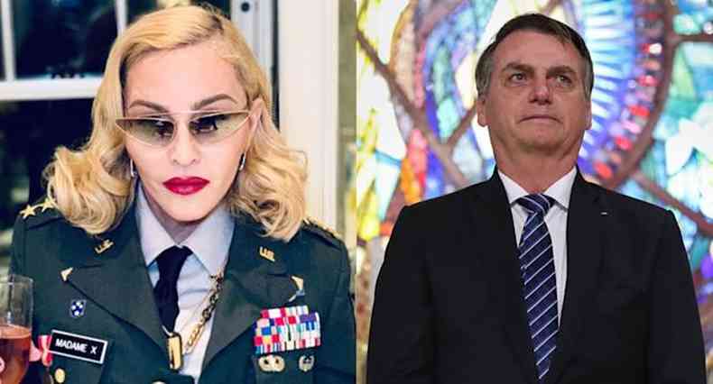 Montagem: Madonna / Bolsonaro
