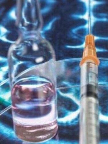 Ampola inje��o e imagem de c�rebro