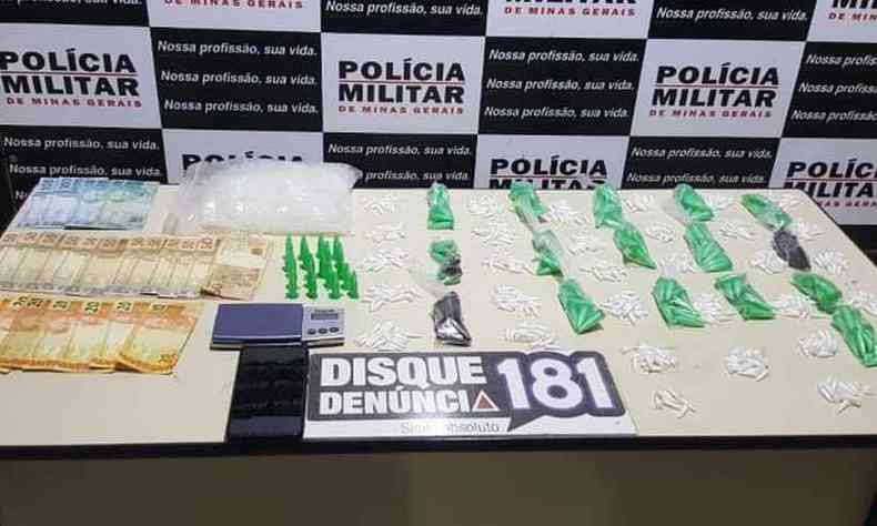 O dono da droga foi detido pela PM, nessa quarta-feira (8), em Lagoa da Prata(foto: Divulgao/ Polcia Militar)
