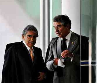 O presidente do STF, Ayres Britto, e o ministro Marco Aurlio de Mello(foto: Carlos Moura/CB/D.A Press)