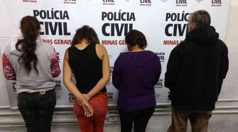 Os quatro detidos foram apresentados pela Polcia Civil (foto: Polcia Civil / Divulgao)