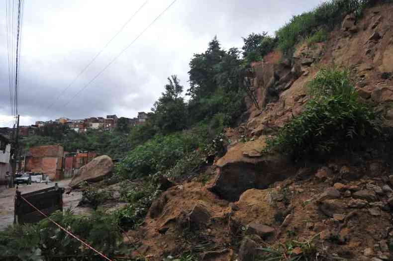 Monte de pedras que deslizou 