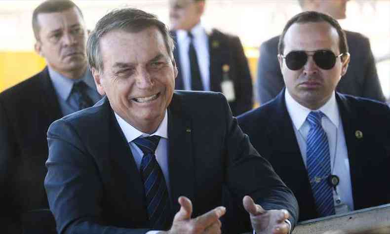 Aos risos, Bolsonaro tambm brincou com a reao de Moro(foto: Antonio Cruz/ Agncia Brasil )