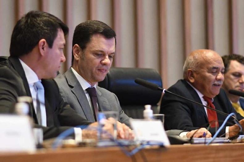 Anderson Torres prestou depoimento na CPI dos Atos Antidemocráticos, da Câmara do Distrito Federal(foto: Ed Alves/CB/D.A.Press) Anderson Torres durante CPI