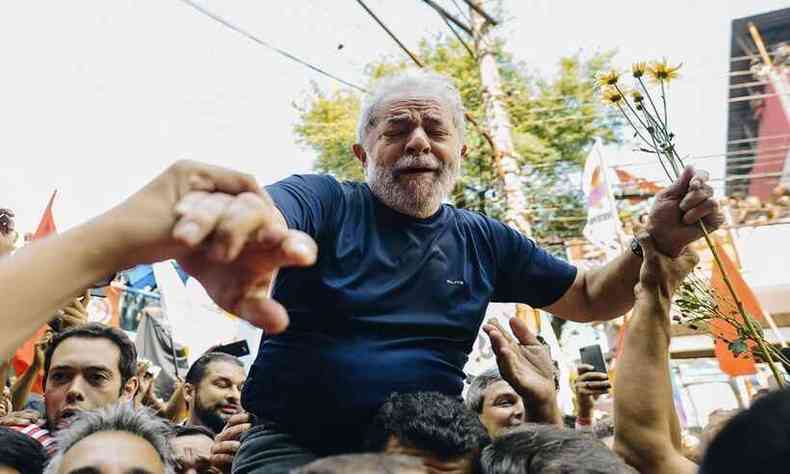 Preso em 7 de abril de 2018 aps se entregar  Polcia Federal, Lula permaneceu na cadeia por 580 dias(foto: PT/Reproduo)