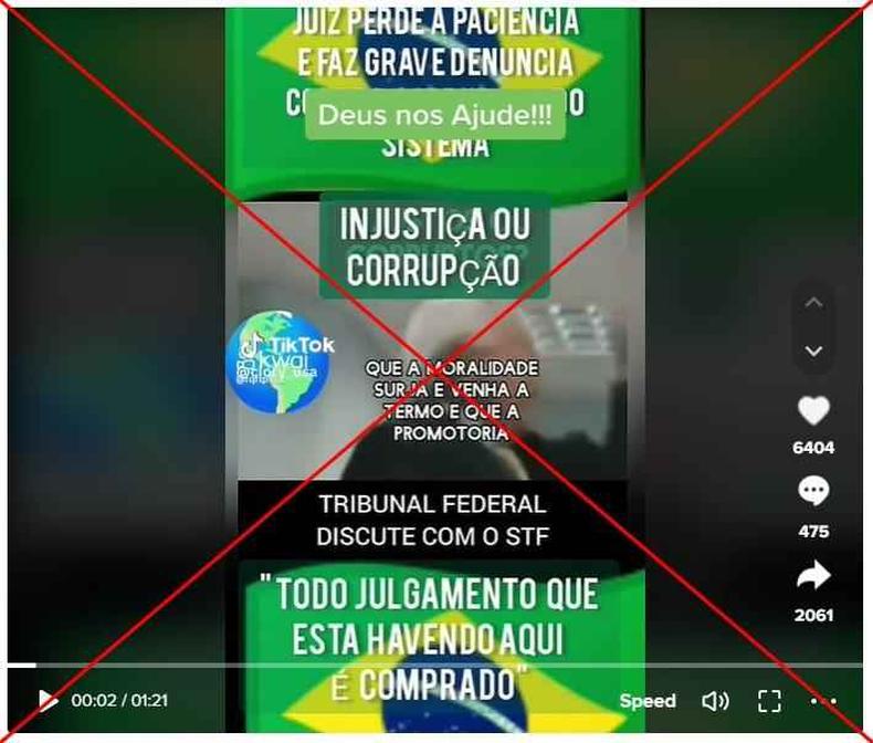 Captura de tela feita em 13 de abril de 2023 de uma publicao no TikTok