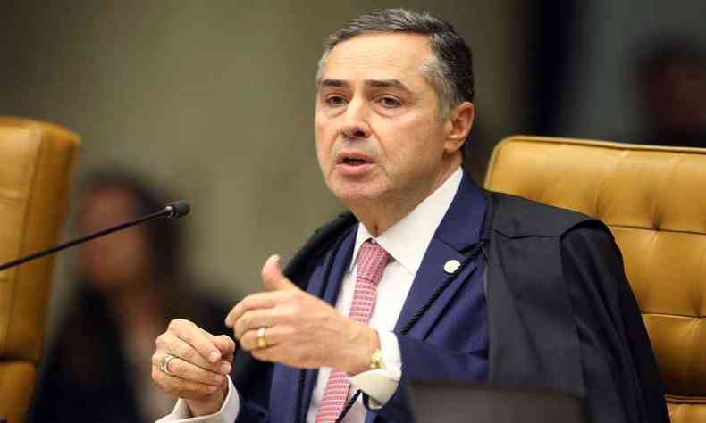 O ministro Lus Roberto Barroso durante sesso do Supremo Tribunal Federal (foto: Nelson Jr./SCO/STF - 24/04/2020)