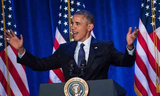 Presidente dos EUA, Barack Obama fala durante conferncia nessa quinta-feira(foto: AFP/Brendan Smialowski )
