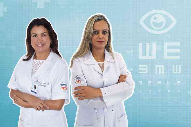 Graciele Aparecida Faria Couto e Anna Christina Higino Rocha, oftalmologistas do corpo clnico do Biocor Instituto(foto: INSTITUTO BIOCOR)