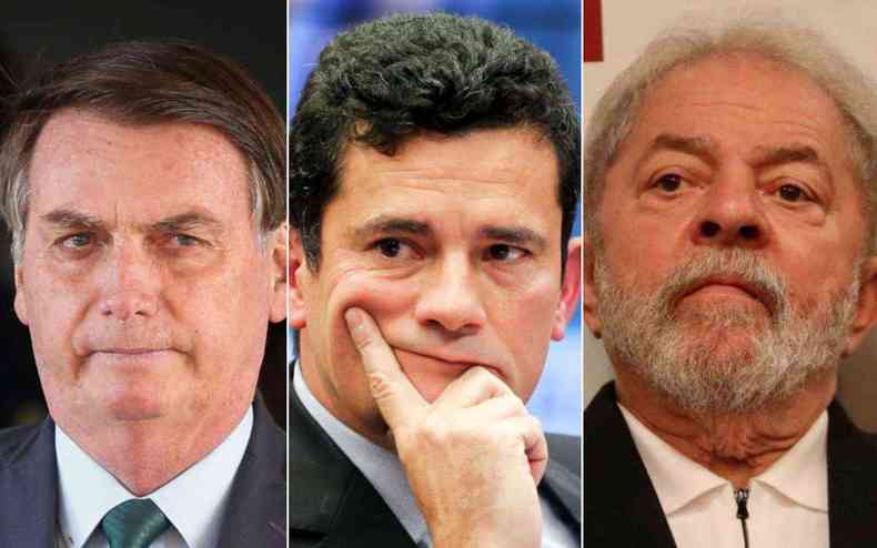 Montagem com Bolsonaro, Moro e Lula