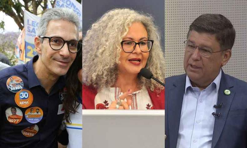 Zema, Lorene e Viana, além de outros candidatos, cumpriram agenda de compromissos nesta terça-feira (20/9)(foto: Gil Leonardi/Novo-30/Marcos Vieira/EM/D.A Press/TV Horizonte) Montagem: Zema x Lorene x Viana