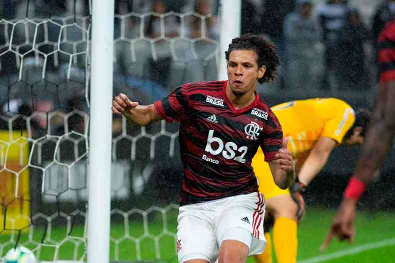 Willian Aro marcou o gol do triunfo rubro-negro sobre o Corinthians(foto: THIAGO RODRIGUES/ESTADO CONTEDO)
