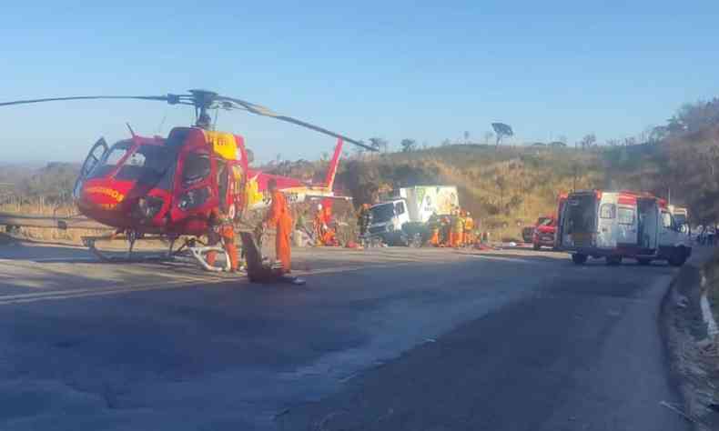 Helicptero arcanjo corpo de bombeiros de minas gerais rodovia BR-381 rodovia da morte sabar acidente