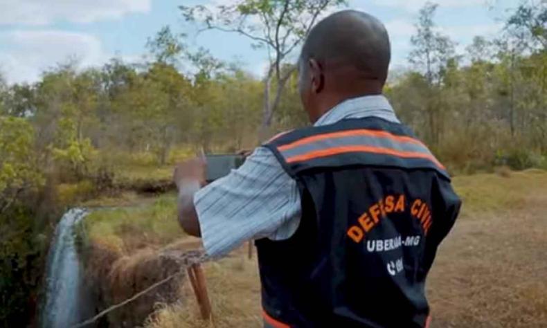 Laudos constataram fragilidade nas rochas da cachoeira(foto: Prefeitura de Uberaba/Divulgação) Defesa Civil de Uberaba