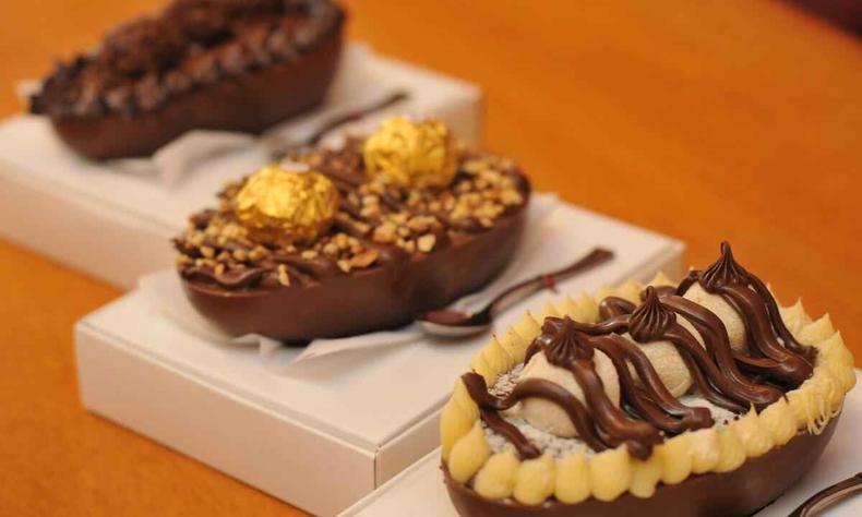 Os sabores disponíveis são diversos (foto: Tulio Santos/E.M/D.A Press) Ovos de páscoa variados