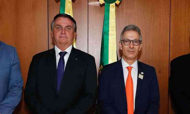 Bolsonaro e Zema estiveram juntos em almoo em Braslia nesta semana(foto: Isac Nbrega/Presidncia da Repblica)