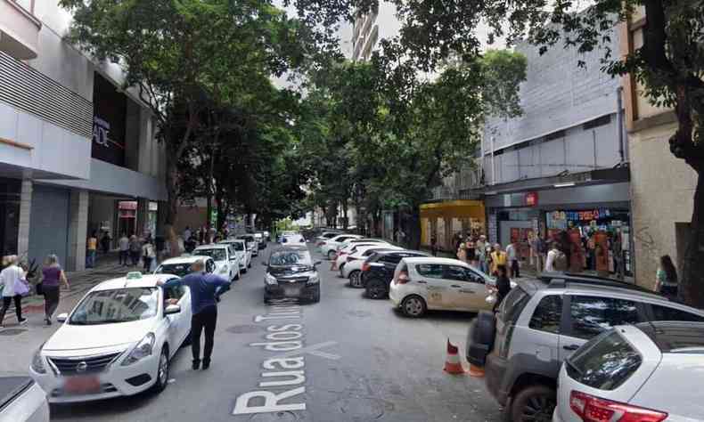 Imagem do Google Street View da rua dos Tupis, no centro de Belo Horizonte