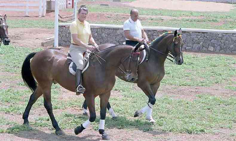 O presidente dos Estados Unidos Ronald Reagan e Figueiredo em montaria a cavalo. O general disse em 1978, que 