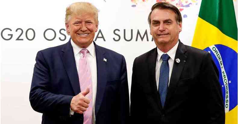 Bolsonaro com Trump no encontro do G7: at o presidente americano, que  antiambientalista, esteve na Cpula do Clima(foto: ALAN SANTOS/PR)