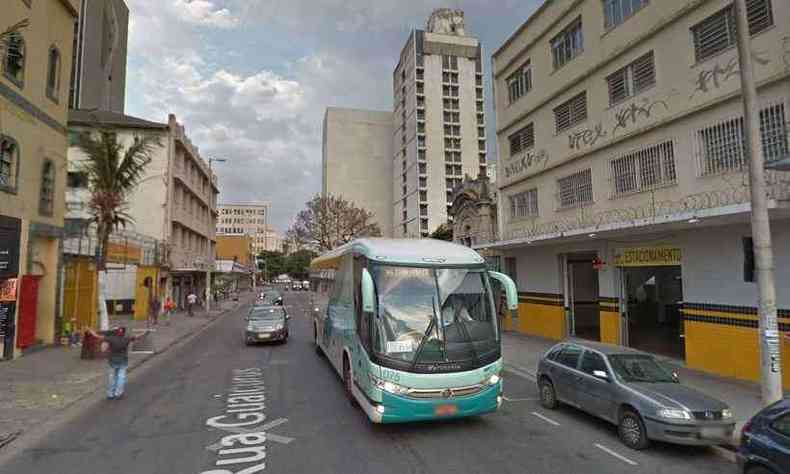 Caso ocorreu na Rua Guaicurus, no Centro de BH(foto: Google Street View/Reproduo)