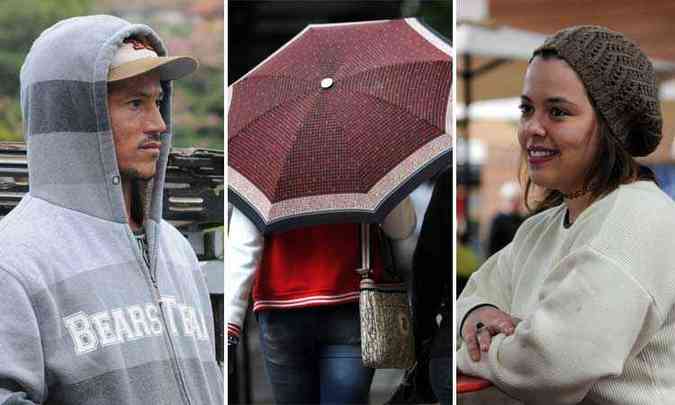 Depois das altas temperaturas do vero, moradores de BH tiraram casacos e gorros dos armrios com clima frio de ontem: previso  de que tempo continue assim at amanh(foto: Gladyston Rodrigues/EM/D.A Press)