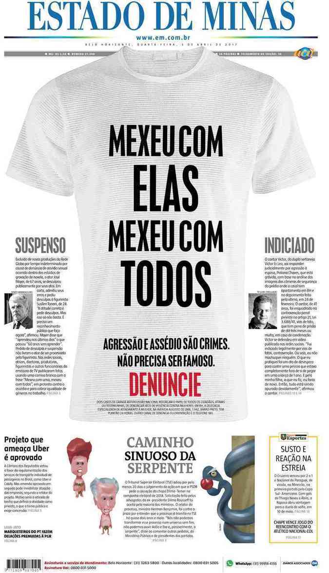Confira a Capa do Jornal Estado de Minas do dia 05/04/2017