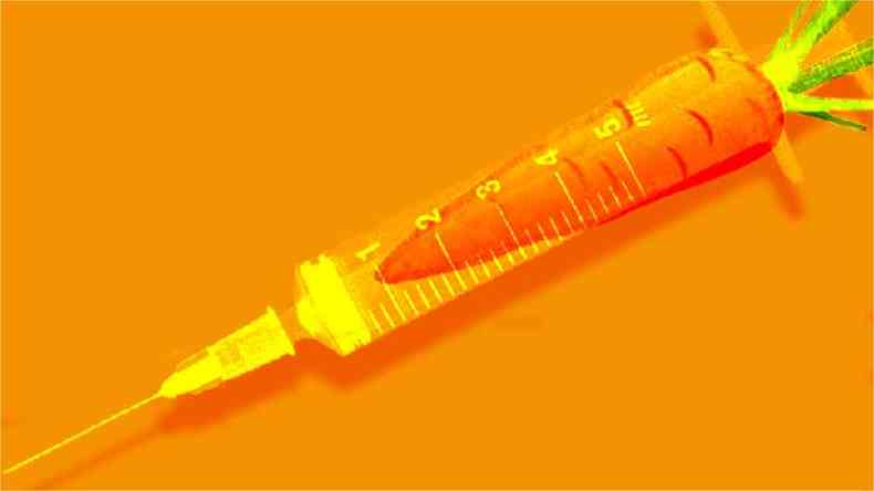 Ilustrao de vacina misturada com cenoura