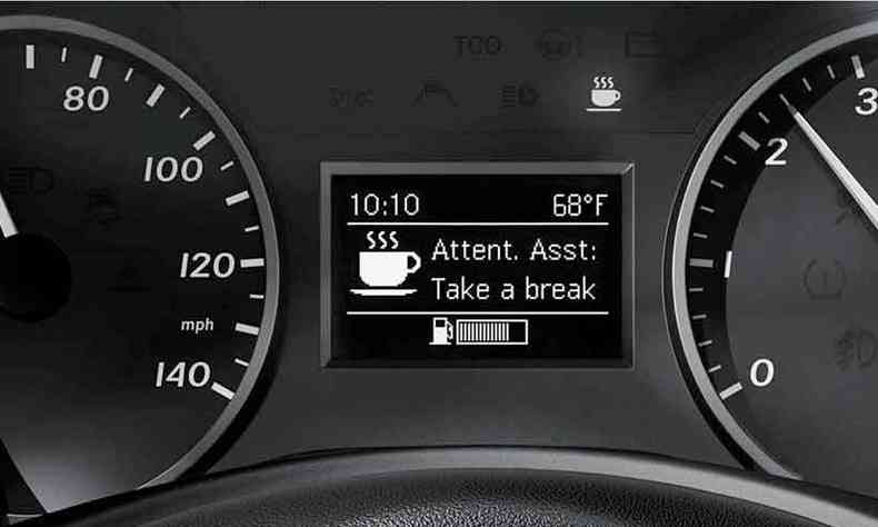 Sensores e cmeras detectam sinais de fadiga no rosto do motorista e emitem sinais sugerindo uma pausa(foto: Volkswagen/Divulgao)
