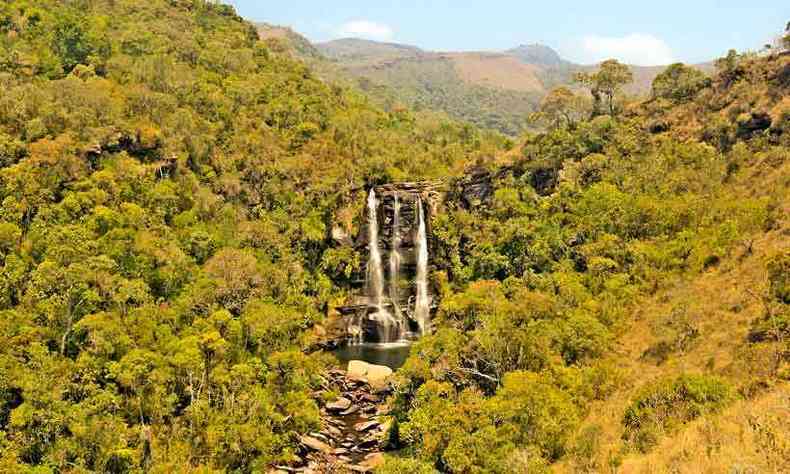 Cachoeira das Garcias, em Aiuruoca, no Sul de Minas(foto: Acervo Ecoguias/Divulgao)