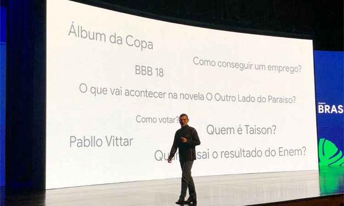 Novidades foram anunciadas pelo diretor de engenharia do Google para América Latina, Berthier Ribeiro-Neto(foto: Fred Bottrel/EM/DA Press) Novidades foram anunciadas pelo diretor de engenharia do Google para América Latina, Berthier Ribeiro-Neto(foto: Fred Bottrel/EM/DA Press)
