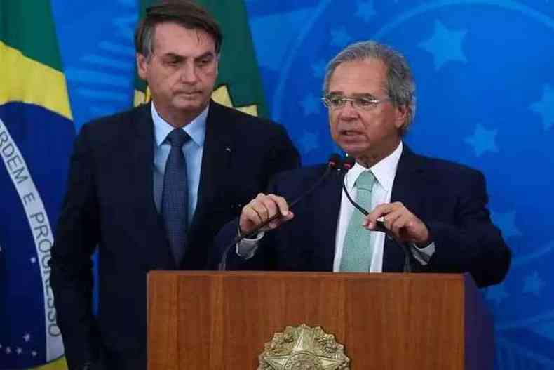 Jair Bolsonaro e o ministro Paulo Guedes(foto: Marcello Casal Jr/Agncia Brasil)