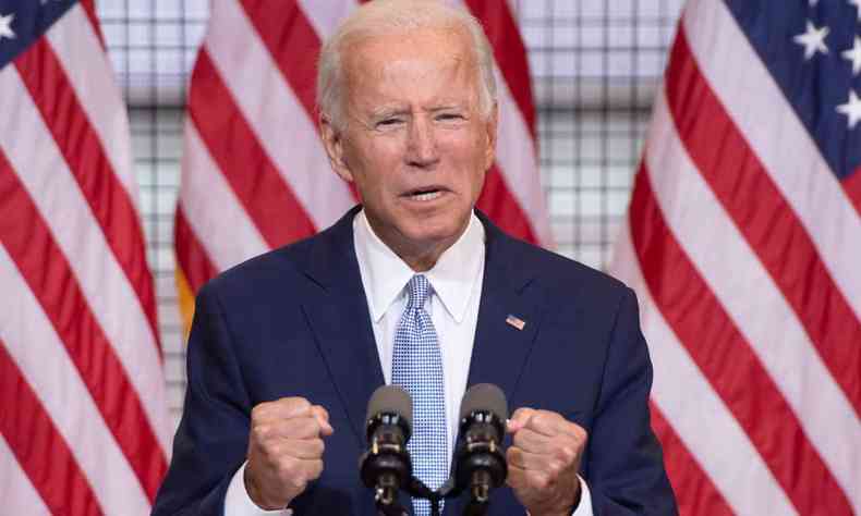 Biden reapareceu na Pensilvnia, um tradicional bastio democrata que h quatro anos optou por Trump nas urnas(foto: SAUL LOEB / AFP )