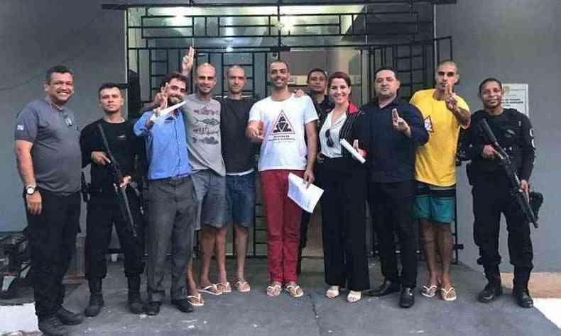 O grupo havia sido preso na Operao Fogo do Sair(foto: Twitter Brigada Alter do Cho)