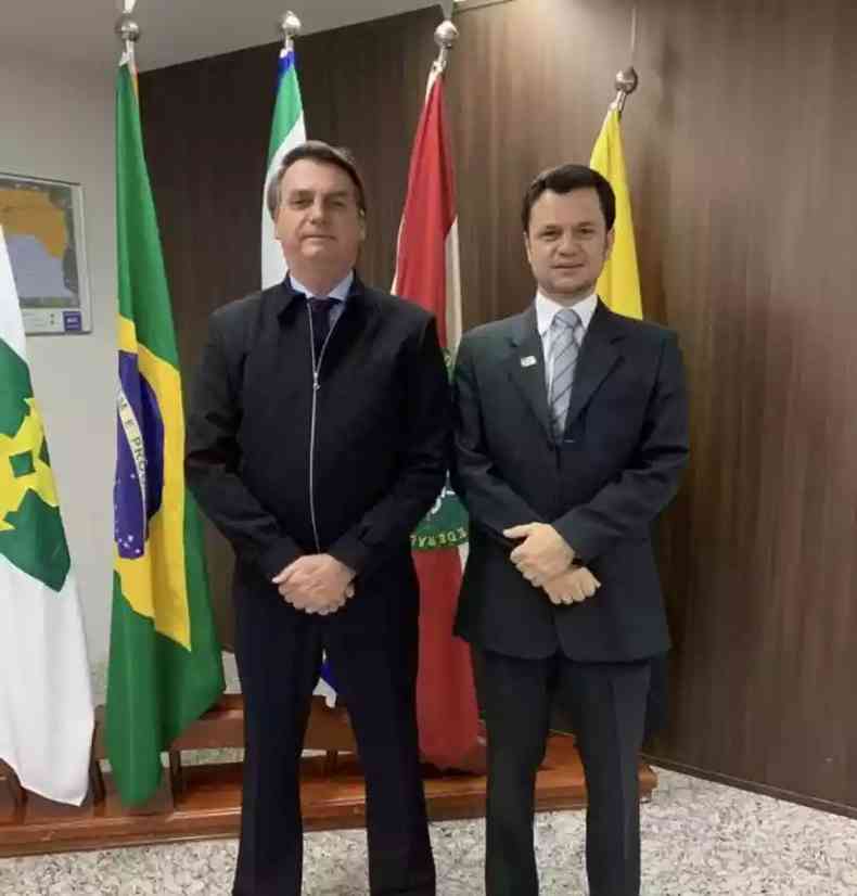 Bolsonaro encontrou-se com Anderson Torres, secretrio de Segurana do DF, para externar a preocupao com o movimento de domingo (foto: Twitter/Reproduo)
